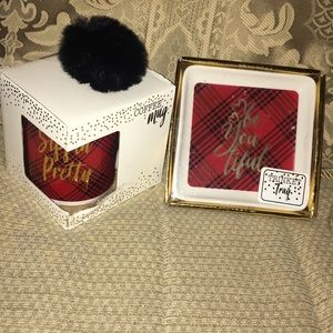 ❤️ NWT “Sipping Pretty” Plaid Mug Gift Set